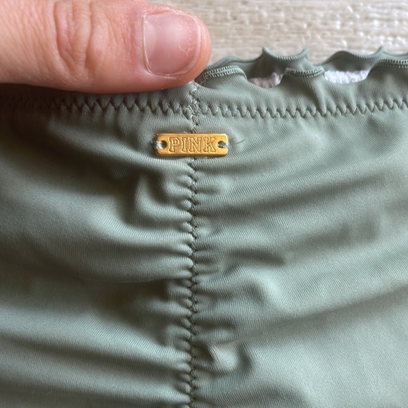 PINK frilly army green cheekie bikini bottoms - Picture 2 of 3